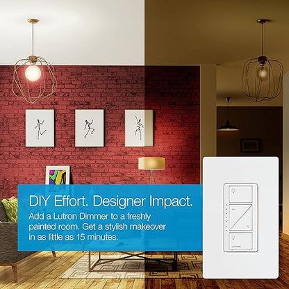 Lutron Caseta Original Smart Dimmer Switch (Lutron Smart Hub Required), for LED Lights, 150 Watt, Single-Pole/3-Way, No Neutral Required, PD-6WCL-BL, Black, 10 Pack