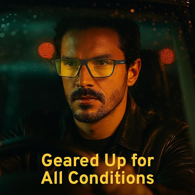 Titan Gaming Glasses, Blue Light Blocking, Night Driving Glasses for Men, Computer Protection Christmas Gift for Gamers