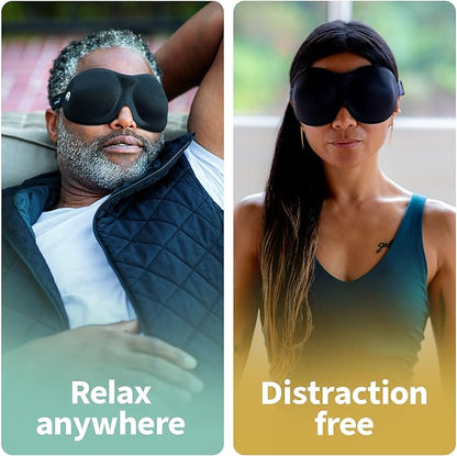 Nidra Contoured Sleep Mask for Side Sleepers – Zero Pressure Fit, Light Blocking Eye Shade for Sleeping & Travel – Blue, Standard Size