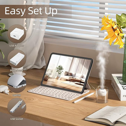 YKSI Mini Portable Humidifiers - Personal Desktop Humidifier for Travel Office Bedroom Plants with 8H Auto Shutoff, Easy to Fill and Clean, Quiet Cool Mist Humidifier with Storage Bag, Black