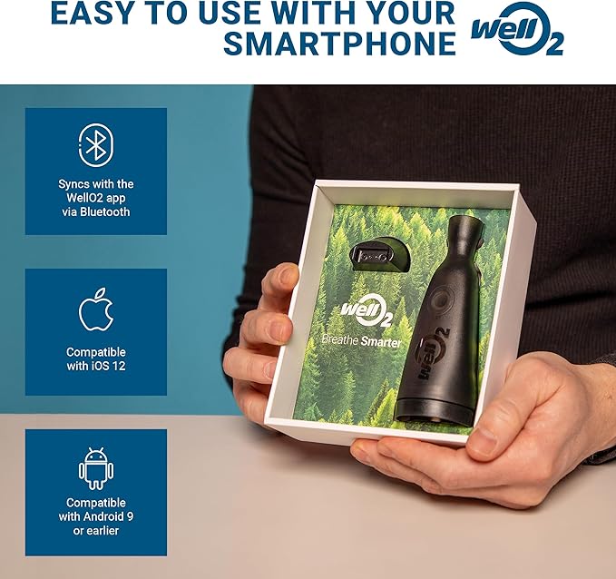 MyBreath Gen 2.0 Smart Mouthpiece Accessory with App for The WellO2 Breathing Trainer Exerciser Device