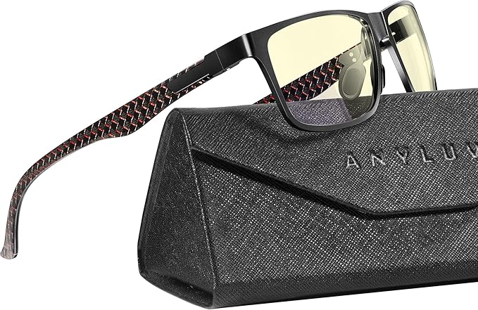 ANYLUV Blue Light Blocking Glasses Men Computer Gaming Glasses Lightweight Al-Mg Metal Anti Eyestrain Eye Protection