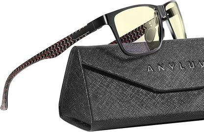 ANYLUV Blue Light Blocking Glasses Men Computer Gaming Glasses Lightweight Al-Mg Metal Anti Eyestrain Eye Protection