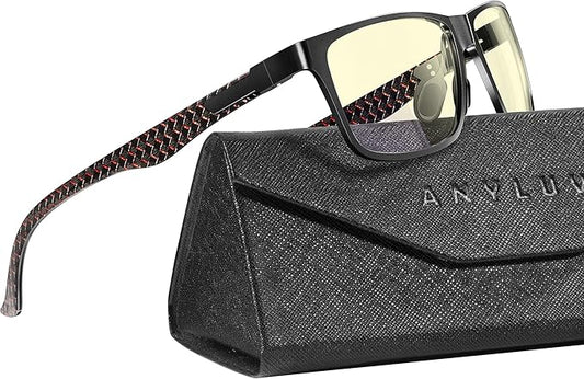 ANYLUV Blue Light Blocking Glasses Men Computer Gaming Glasses Lightweight Al-Mg Metal Anti Eyestrain Eye Protection