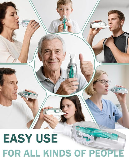 Breathing Exercise Device for Lungs - Flutter Valve Mucus Removal Device - Breath Trainer Green