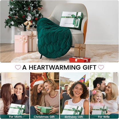 immtree Weighted Heating Pad for Period Cramps, 29" x 24" Extra Large Electric Heated Pads 7 lbs, Back Shoulder Knee Abdomen Pain Relief, Soft Warm Heavy Lap Blanket, Dark Green