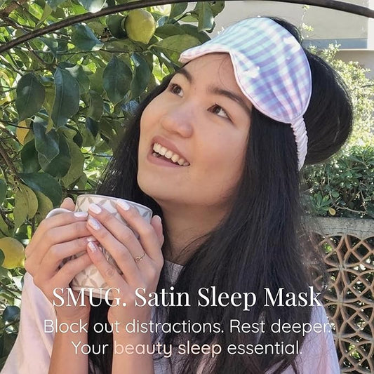 SMUG Satin Sleep Mask - Travel, Night Shift, Sleeping Eye Mask for Women & Men - Soft to Nourish Skin, & Reduce Dark Circles - Deep Dream Sleep Aid Eye Cover to Block Out Light - Candy Shop