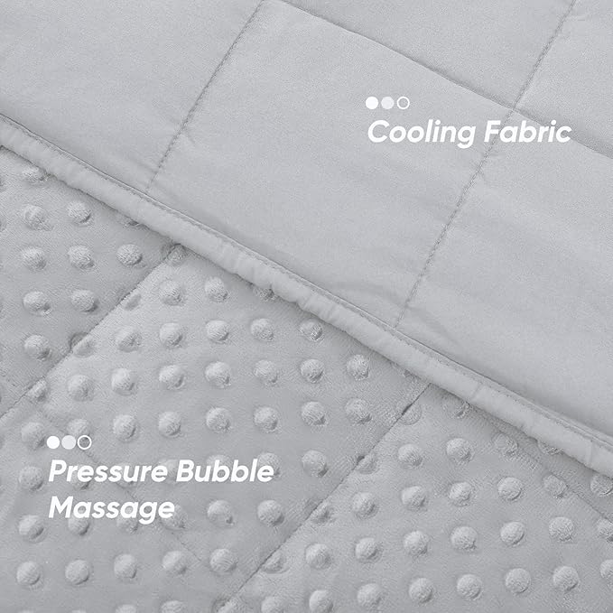 Weighted Blanket for Adults, Comfortable and Soft Throw Weighted Blanket with Premium Glass Beads for All Season 15 lbs 48"x72", Light Grey