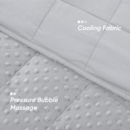 Weighted Blanket for Adults, Comfortable and Soft Throw Weighted Blanket with Premium Glass Beads for All Season 15 lbs 48"x72", Light Grey