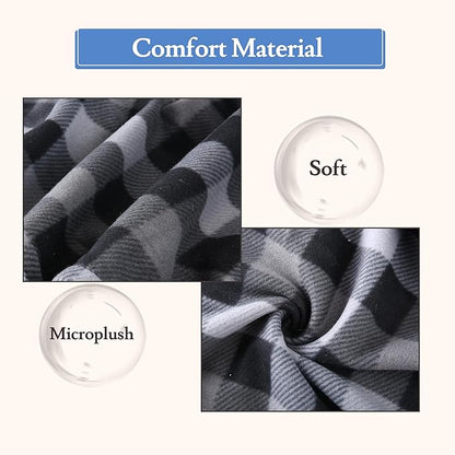 Electric Heated Blanket 72"x84" Full Size Ultra-Soft Fleece - 4 Heat Settings & 10H Auto Shut Off, Fast Heating, Machine Washable for Bed, Couch, Office - Grey Checkered Pattern