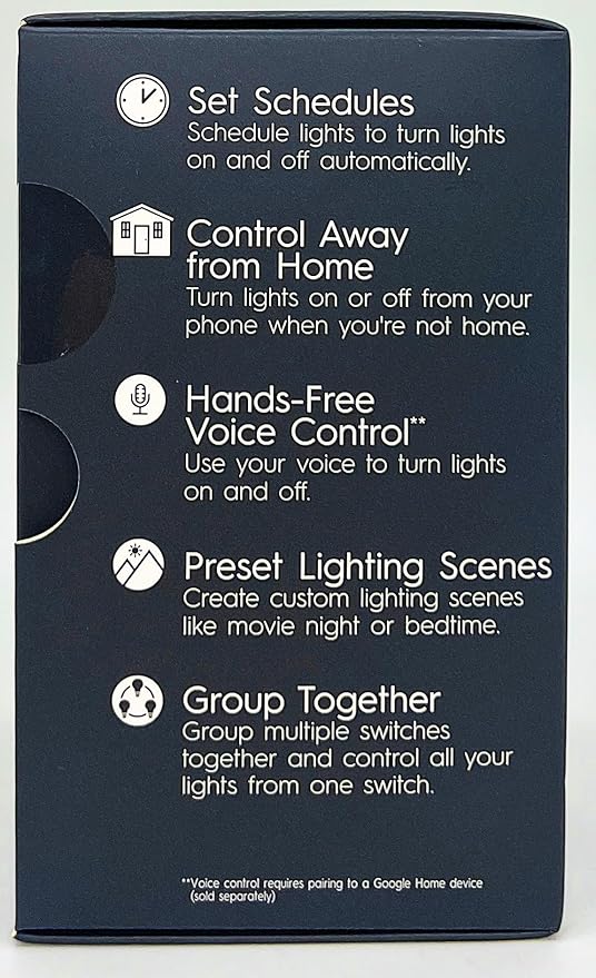GE Smart Dimmer Light Switch, C, Cync, Wi-Fi Enabled to Pair with Voice Control, Control remotely with Bluetooth Through C app, 4-Wire, 1-Pack