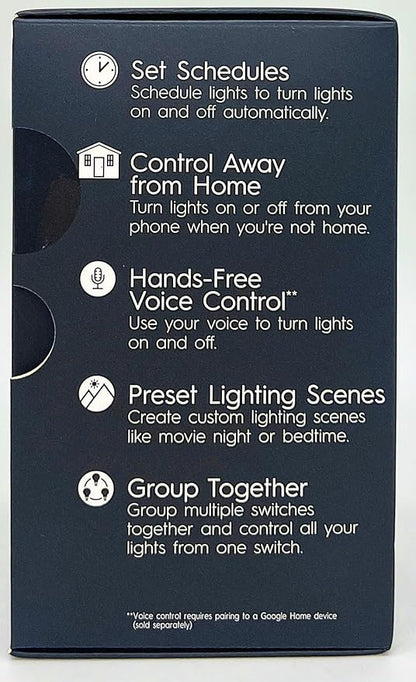 GE Smart Dimmer Light Switch, C, Cync, Wi-Fi Enabled to Pair with Voice Control, Control remotely with Bluetooth Through C app, 4-Wire, 1-Pack