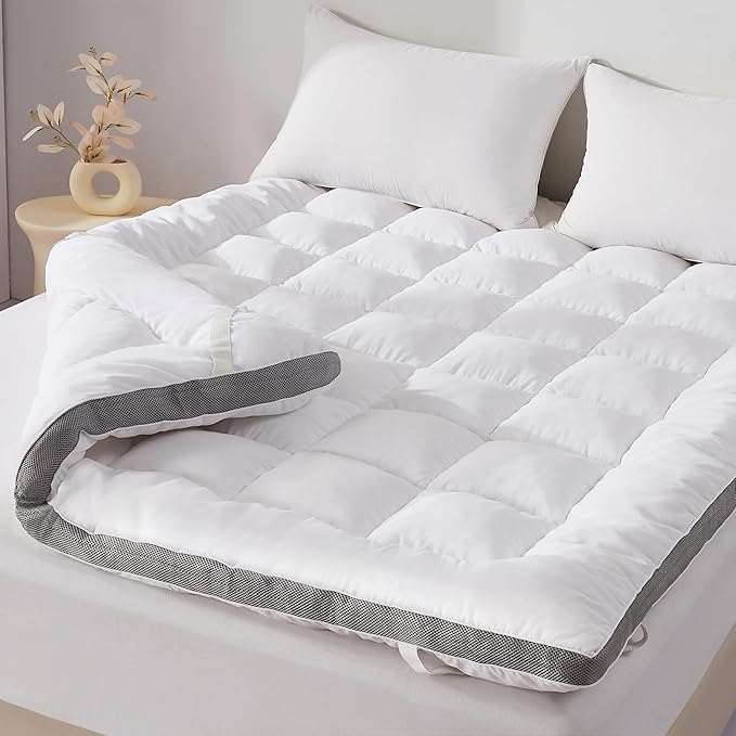 SAPHREAS 3 Inch Memory Foam Mattress Topper Twin Size, Extra Soft Pillow Top Mattress Pad with Breathable Air Mesh Sides, Fluffy Shredded Foam Filled, Back Pain Relief