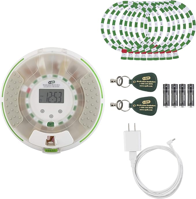 e-Pill MedSmart Voice Automatic Pill Dispenser – Locked Medication Reminder with Voice Alerts – Pill Organizer for Seniors, Dementia, Alzheimer’s, Caregivers & Assisted Living