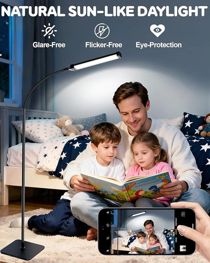 Light Therapy Lamp, 10000Lux UV-Free Sunlight Therapy Happy Lamp, Full Spectrum Light Therapy Floor Lamp with Adjustable Height & Brightness, 3 Color Temps, Therapy Lamp with Remote Control