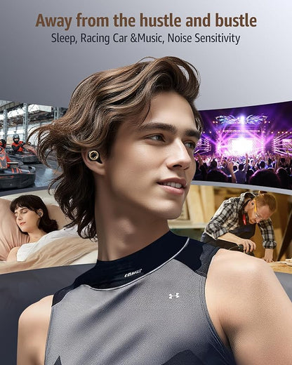 Ear Plugs for Sleeping 45DB Noise Cancelling: Ultra-Comfy Reusable Noise-Reducing Earplugs for Concerts & Travel & Snoring-Silicone Hearing Protection Earbuds with 8 Eartips - Black
