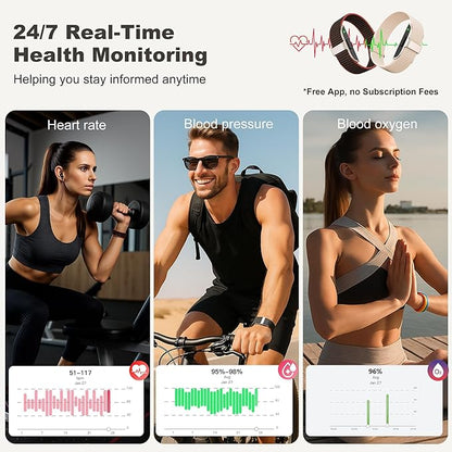 Fitness Tracker with Blood Pressure & Blood Oxygen Monitor, 24/7 Heart Rate Sleep Tracking, IP68 Waterproof Smart Watch, Step Calorie Counter, Activity Tracker for Men Women - No Subscription