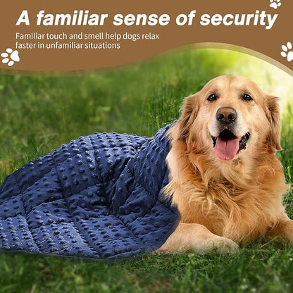 yescool Weighted Blanket for Dogs, 3 lb Thunder Blankets Shirt for Dogs, 36 x 48 inch Medium Puppy Blanket for 20-45lb, Weighted Pet Blankets for Thunderstorms, Fireworks and Construction Noise, Navy