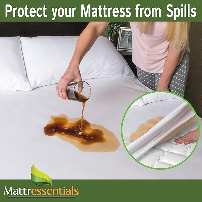 Zippered Cali King Mattress Protector (14"-16" Depth) - Bed Bug Waterproof Mattress Cover, Premium Quality Hypoallergenic Encasement White