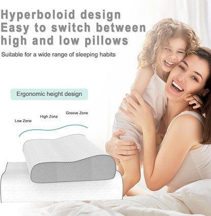 Cervical Pillow for Neck Pain Relief, Memory Foam Pillow, Ergonomic Adjustable Contour Bed Pillow for Side, Back & Stomach Sleepers (1, 22 * 13.7inch)