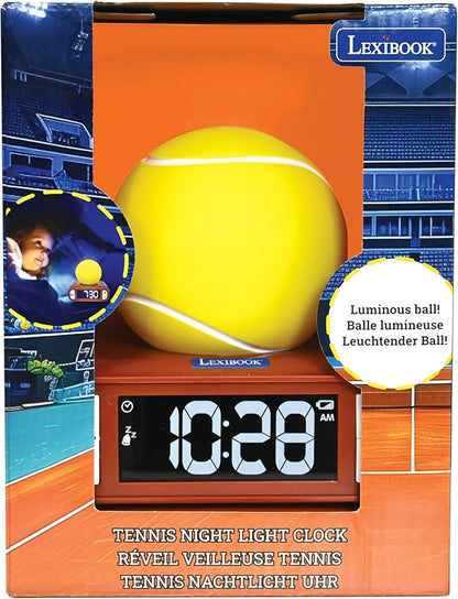 LEXiBOOK, Tennis, Tennis Nightlight Alarm Clock, Sounds and Melodies, Backlit LCD Screen, Luminous, Snooze, RL800T