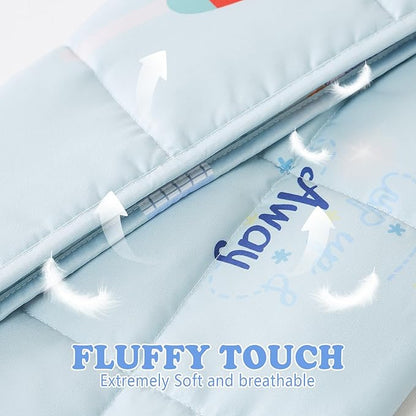 HOSUKKO Weighted Blanket - 3 lbs Blue Airplane Heavy Blanket - Small Size Breathable Blanket(20 * 30 inches, 3 lbs)