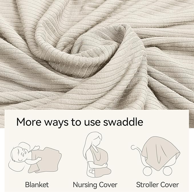 Ultra-Soft Rayon Made from Bamboo Baby Blanket - 30x40 Inches Double-Layer Swaddle Blanket, Breathable & Hypoallergenic, Lightweight Nursing Cover, Stroller Blanket for Infants & Toddlers