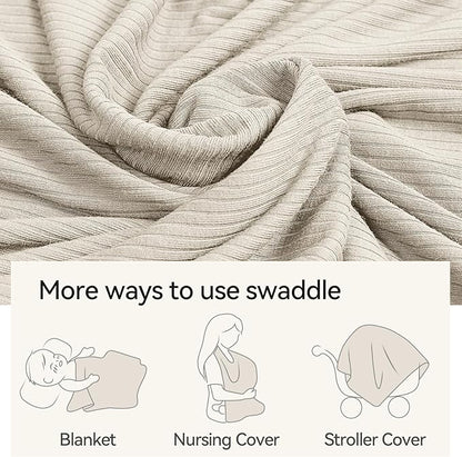 Ultra-Soft Rayon Made from Bamboo Baby Blanket - 30x40 Inches Double-Layer Swaddle Blanket, Breathable & Hypoallergenic, Lightweight Nursing Cover, Stroller Blanket for Infants & Toddlers