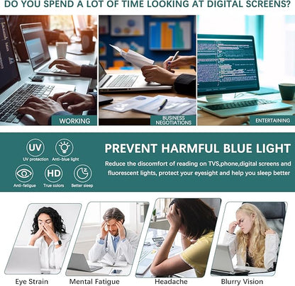 5 Pack Reading Glasses Blue Light Blocking for Women,Computer Readers with Spring Hinge