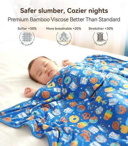 Premium Baby Blankets, Soft Viscose from Bamboo Blanket for Boys and Girls, Nursery Crib Bedding Quilt for Newborn and Toddler, Cooling for Hot Sleepers, 50'' x 50'' Cookies
