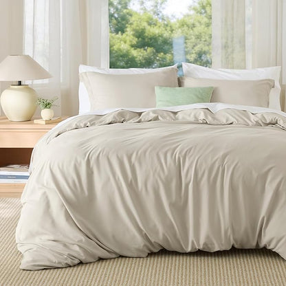 Bedsure Duvet Cover Oversized King Size - Soft Double Brushed Bedding Set for Kids & Adults, Zipper Closure, 3 Pieces, Includes 1 Duvet Cover (120"x98") & 2 Pillow Shams, NO Comforter, Linen
