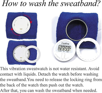 Coolfire Vibrating Alarm Clock - Silent Alarm Wristband Vibrating Alarm Watch. Silent Wrist Shock Alarm Clock. Vibration Alarm Bracelet Deep Sleeper & Vibrate Alarm
