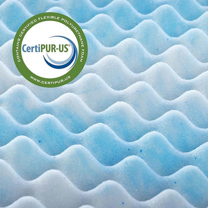 ZINUS 4 Inch Swirl Gel Cooling Memory Foam Mattress Topper, Smaller, More Convenient WonderBox Packaging, Cooling, Airflow Design, CertiPUR-US Certified, King