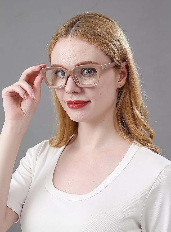 REAVEE 2 Pack Oprah Style Oversized Reading Glasses for Women Men Blue Light Blocking, Ladies Stylish RetroSquare Large Computer Readers (Red/Coffee 2.0x)