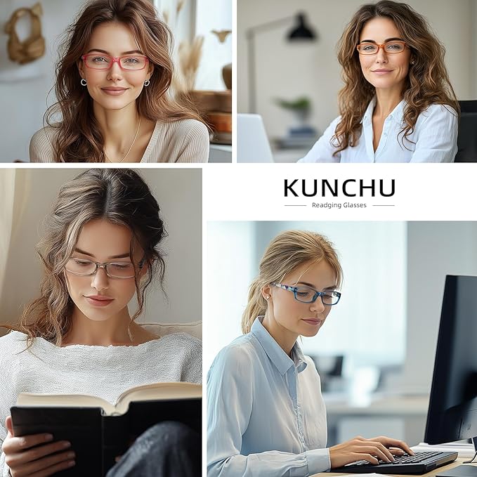 Reading Glasses for Women Men - 5 Pack Blue Light Blocking Spring Hinge Computer Readers Anti Glare UV Eyeglasses