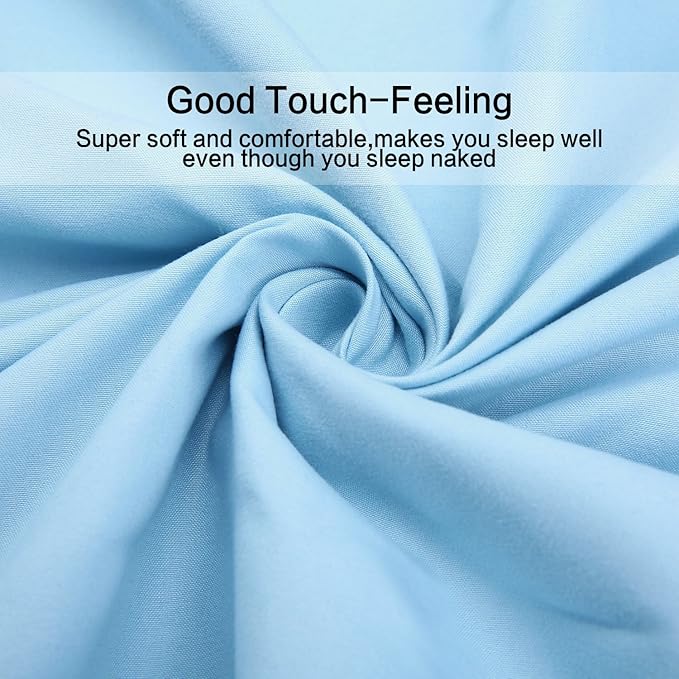 Best Season Bed Sheet Set - 1 Flat Sheet,1 Fitted Sheet and 1 Pillow Cases, Extra Soft Luxury Bedding Set,Deep Pockets,Wrinkle,Fade Resistant - Hypoallergenic- 3 Piece (Twin,Baby Blue)