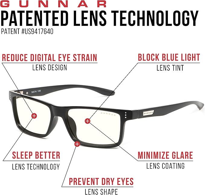 GUNNAR - Blue Light Reading Glasses - Blocks 65% Blue Light - Vertex