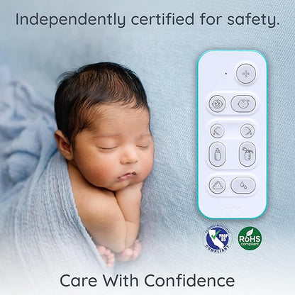 Nubo One-Touch Fastest Baby Tracker - Smart Baby Monitor for Tracking Sleep, Diaper, & Feeding - Mobile App, Alexa Skill and AI Predictions