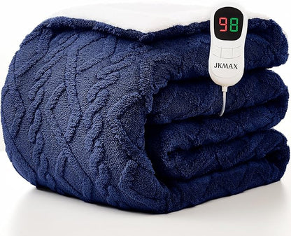 Heated Electric Blanket Full Size-72"x84" Heating Blanket with 10 Heating Levels & 5 Time Settings Over-Heat Protection，Winter Warmer for Adults with ETL Certification（Navy Blue）