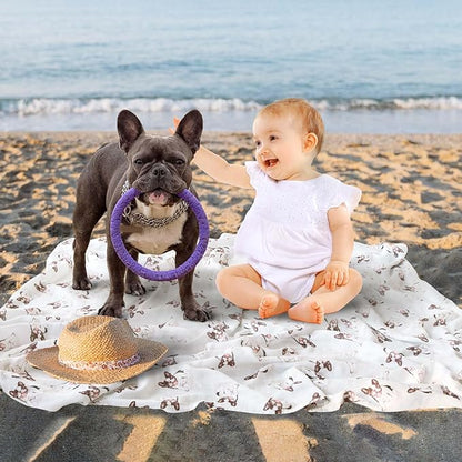 LifeTree Baby Swaddle Blankets Dog, Muslin Swaddle Blankets Boys Girls Swaddling Wrap Receiving Blanket for Newborn, 70% Viscose from Bamboo and 30% Cotton, Large 47" x 47", French Bulldog