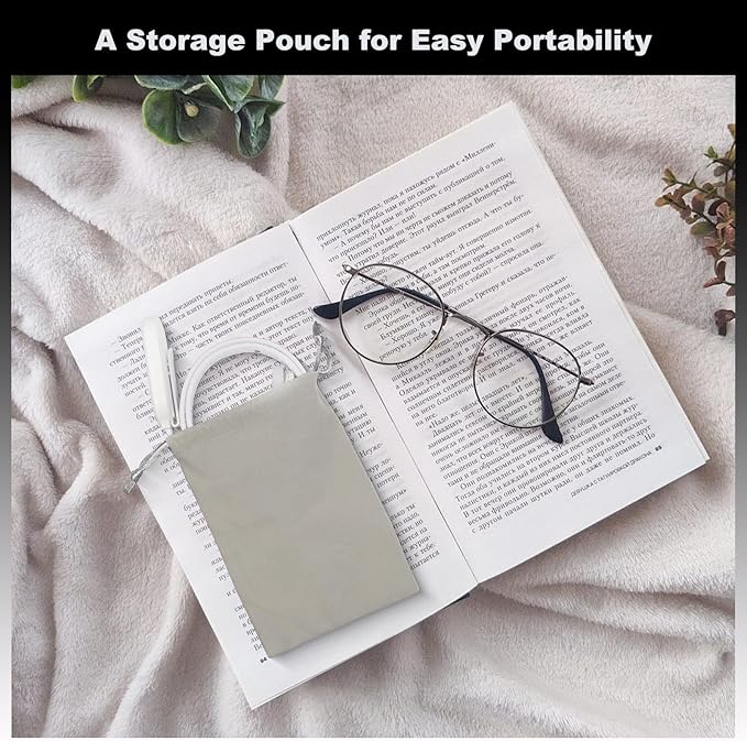 Rechargeable Book Light for Reading, 12 LED Eye-Care Reading Light, 4 Color Temperatures, Stepless Dimming, No Flicker, Evenly Distributed Lighting for Books, Perfect for Reader (White)