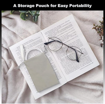 Rechargeable Book Light for Reading, 12 LED Eye-Care Reading Light, 4 Color Temperatures, Stepless Dimming, No Flicker, Evenly Distributed Lighting for Books, Perfect for Reader (White)