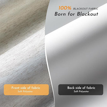 Persilux Blackout Roller Blinds for Indoor Windows, Cordless Roller Shades with Valance, Thermal Insulated Fabric Window Shades & Blinds, UV Protection Shades for Home and Bedroom (Linen,22"W x 72"H)