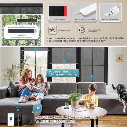 SmartWings Motorized Light Filtering Roller Shades 60% Blackout Custom Size, Rechargeable Battery, Works with Matter/Apple HomeKit, Alexa, Thread/Zigbee, Remote Optional, 60% Twilight Obsidian