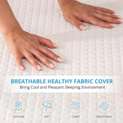 EGO Gel Memory Foam Mattress Topper, 4 Inch Full with Removable Breathable Soft Cover, Cooling Bed Topper for Comfort Body Support & Pressure Relief, CertiPUR-US Certified