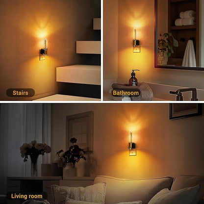 JandCase Night Light, Flameless Candle Night Lights Plug into Wall, Dusk to Dawn Sensor Aesthetic Automatic Nightlight, Dimmable Amber LED Nightlights, Decorative nite light for Adults Bathroom,1 Pack