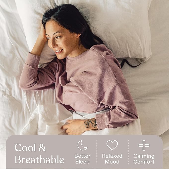 Baloo 100% Cotton Duvet Cover for 15lb/20lb Weighted Blanket (Silver Sage - 60"x80" - Full/Queen Size) | Cool, Soft & Durable