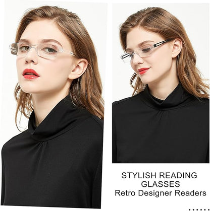 4 Pairs Reading Glasses Blue Light Blocking Glasses Computer Reading Glasses for Men Fashion Rectangle Eyewear Frame (4 Colors +3.50 Magnification)