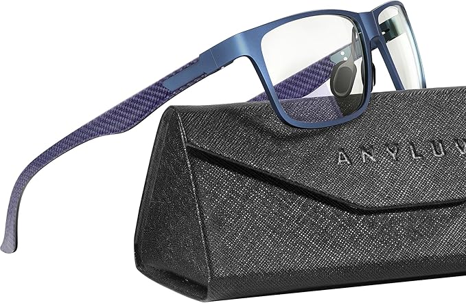 ANYLUV Blue Light Blocking Glasses Men Computer Gaming Glasses Lightweight Al-Mg Metal Anti Eyestrain Eye Protection