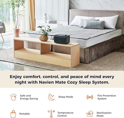 EQM 582, Queen – EMF-Free Water Heated Mattress Pad Warmer – Dual Temperature Control – WiFi Enabled & Eco-Friendly – Helps Soothe & Relieve Stress, Muscle Soreness, & Tension